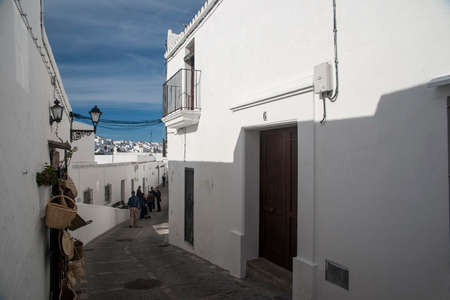 white villages of Andalusia, Vejer de la Frontera in the province of Cádizのeditorial素材