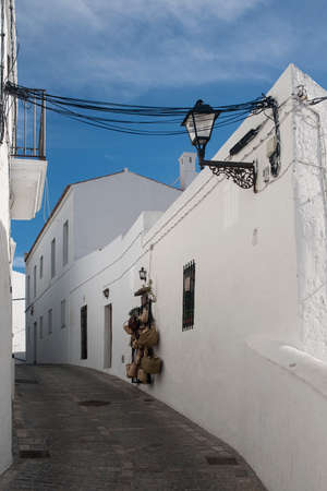 Streets of the white villages of Andalusia, Vejer de la Frontera, Cadizの写真素材