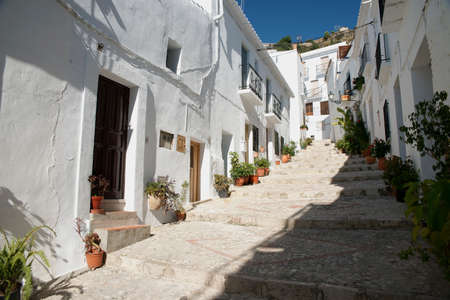 White villages of Andalusia, Frigiliana in the province of Mlagaの写真素材