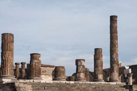 Arqueologcos remains of the ancient Roman city of Pompeii, Italyの写真素材