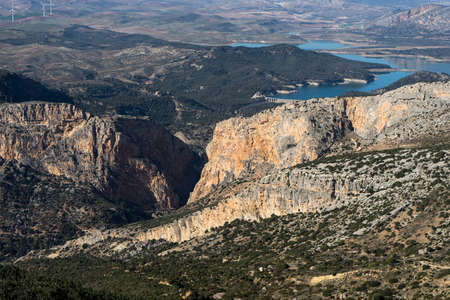 views of the Gaitanes gorge where the Caminito del Rey, Ardales is located, Mlaga