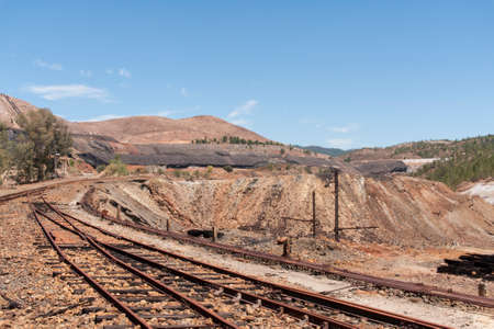Strange landscapes of the mines of Rio Tinto in the province of Huelva, Andalusia, Spain