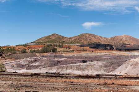 Rio Tinto mining landscape in the province of Huelva, Andalusiaの写真素材