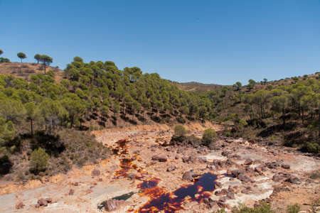 Rio Tinto mining landscape in the province of Huelva, Andalusiaの写真素材
