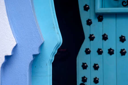 blue city of Chefchaouen in Moroccoの写真素材