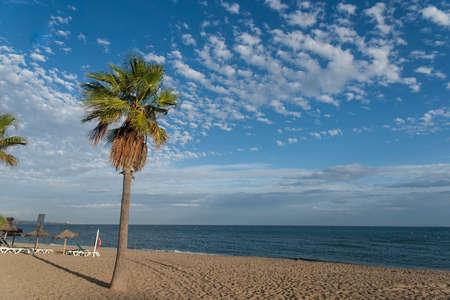 View of the beach in Marbella naguelesの写真素材