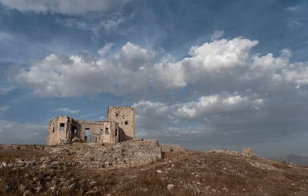 ruins of the old Moorish castle of the Star in Teba, Malagaのeditorial素材