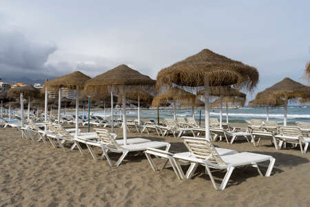 beach areas of the Costa del Sol in Andalusia, Fuenguirola in the province of Malagaの写真素材