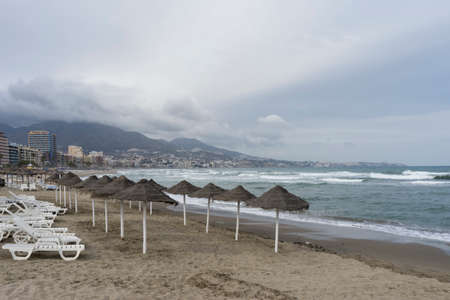 beach areas of the Costa del Sol in Andalusia, Fuenguirola in the province of Malagaの写真素材
