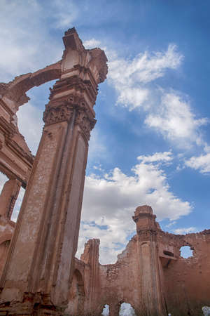 Belchite village destroyed by the bombing of the civil war in Spainの写真素材
