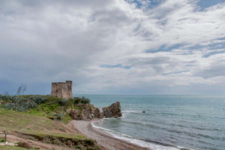 Salt beach in the municipality of Casares,の写真素材