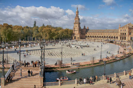 views of the square of Spain in Seville and was the symbol of the 1929 exhibitionのeditorial素材