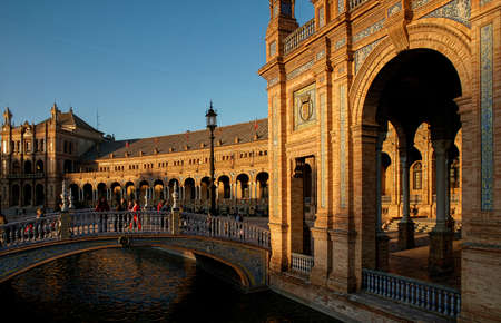 Spain beautiful square of the city of Seville, Spain