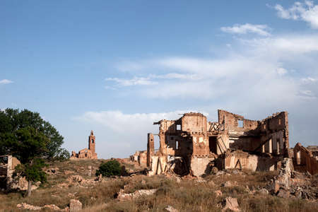 Abandoned city of Belchite after the bombings of the Spanish Civil Warの写真素材