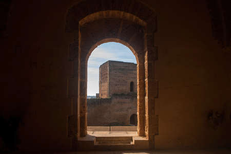The castle of Alcala de Guadaira in the province of Sevilleの写真素材