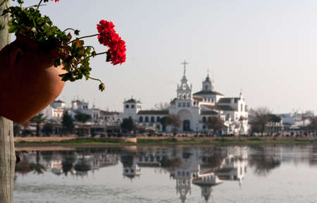 Hermitage of El Rocio in the province of Huelvaのeditorial素材