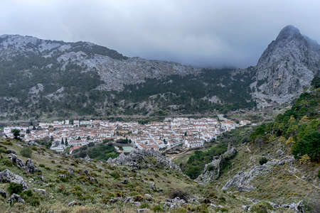 White villages of the province of Cadiz, Grazalema, Andaluciaの写真素材