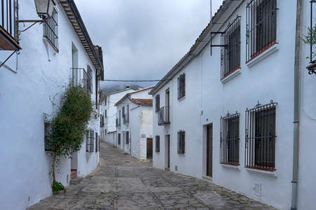 Typical Andalusian streets of the town of Grazalema in the province of Cadizの写真素材