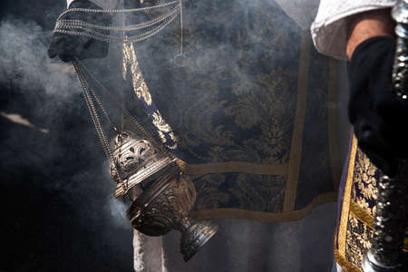 Incense during Holy Week in Seville.の写真素材