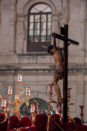 christ of the brotherhood of san bernardo, holy week of Sevilleのeditorial素材