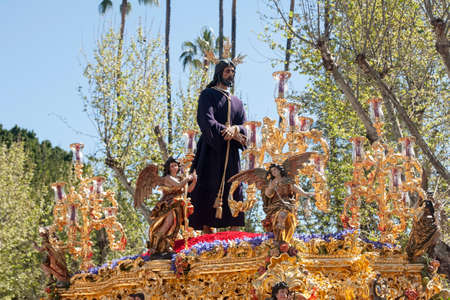 Jesus captive in the procession of the Holy Week in Seville