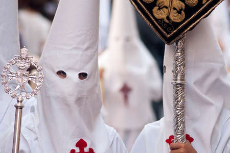 Brothers Nazarenes of Holy Week in Sevilleのeditorial素材