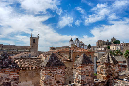 Beautiful medieval city of Caceres in Extremaduraの写真素材