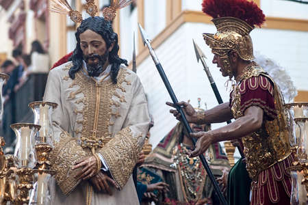 Step of Mystery of the brotherhood of Bitterness, holy week of Sevilleのeditorial素材