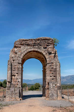 Ruins of the ancient Roman city of Caparra in the community of Extremadura, Spainの写真素材