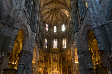 interior of the holy cathedral church of Avila, Spainのeditorial素材