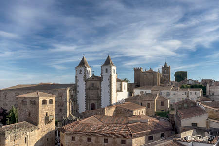 Beautiful and monumental city of Caceres in Spainの写真素材