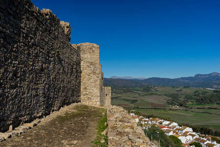 Remains of the old castle of the village of Jimena de la Frontera, Spainのeditorial素材