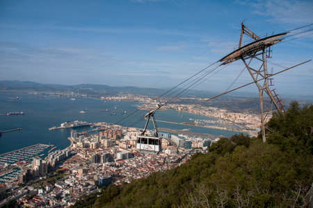 Views of Gibraltar and Algeciras bay from the rockのeditorial素材