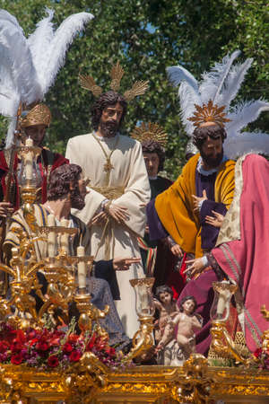 Brotherhood of the painful Carmen, Holy Week in Sevilleのeditorial素材