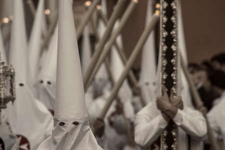 Brothers Nazarenes of Holy Week in Sevilleのeditorial素材