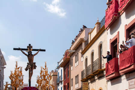 Christ the expiry in the Holy Week in Sevilleのeditorial素材