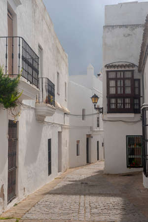Street in the town of Vejer de la Frontera and one of the so-called white towns of Andalusiaのeditorial素材