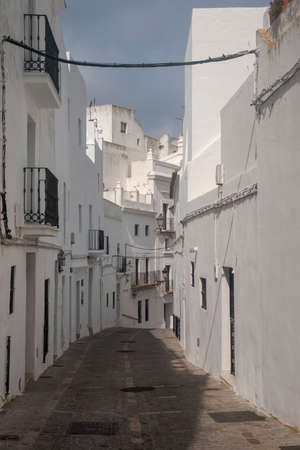 Street in the town of Vejer de la Frontera and one of the so-called white towns of Andalusia