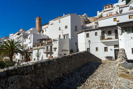 walk through the white streets of the municipality of Salares in the province of Malaga, Andalusiaのeditorial素材