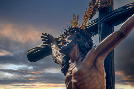 Jesus expiring on the cross, holy week in Seville, Brotherhood of the Puppy