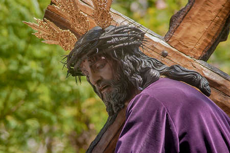 penance station of our Father Jesus of humility of the brotherhood of the eagle hill, holy week of Sevilleのeditorial素材