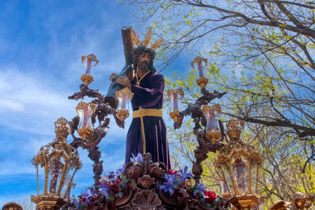 penance station of our Father Jesus of humility of the brotherhood of the eagle hill, holy week of Sevilleのeditorial素材