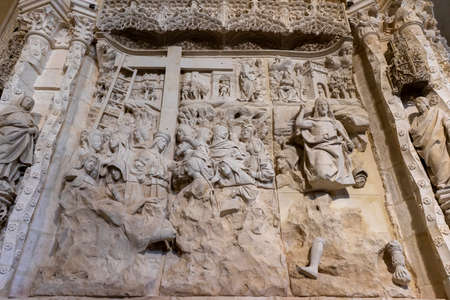 interior detail of the beautiful cathedral in Burgos, Spainのeditorial素材