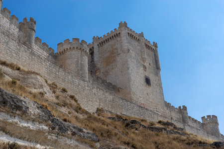 beautiful castle of PeÃ±afiel in the province of Valladolid, Spainのeditorial素材
