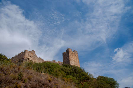 ancient castle of cornatel in Priaranza del Bierzo, Spainのeditorial素材