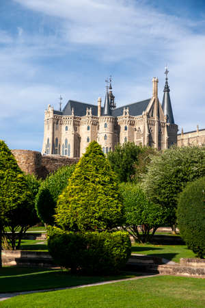 Beautiful Episcopal Palace of Astorga, Spainのeditorial素材