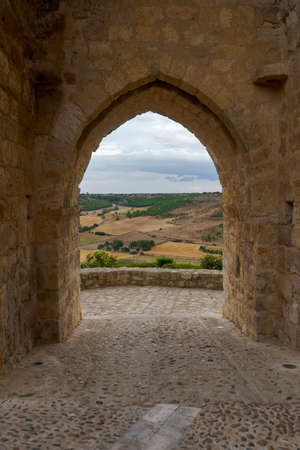 UrueÃ±a Castle Walls in the province of Valladolid, Spainのeditorial素材