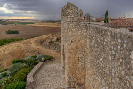 UrueÃ±a Castle Walls in the province of Valladolid, Spainのeditorial素材