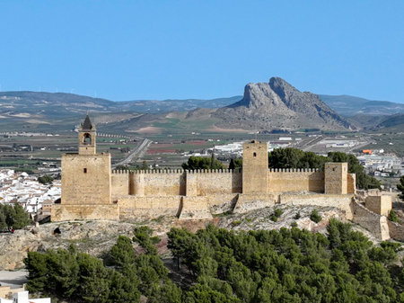 Beautiful citadel from the Muslim period in the town of Antequera, Malagaのeditorial素材