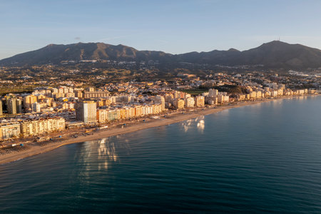 beach view of the center of Fuengirola, Andalusiaの写真素材